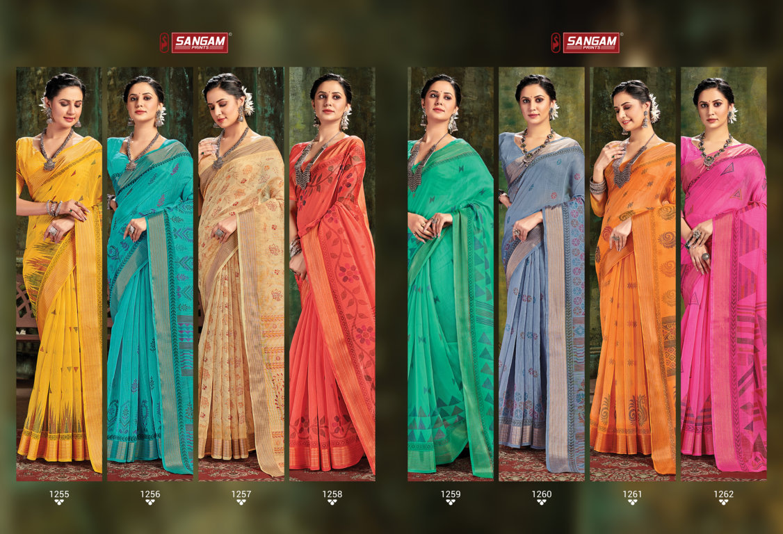 sangam print graceful vol 2 cotton catchy look saree catalog