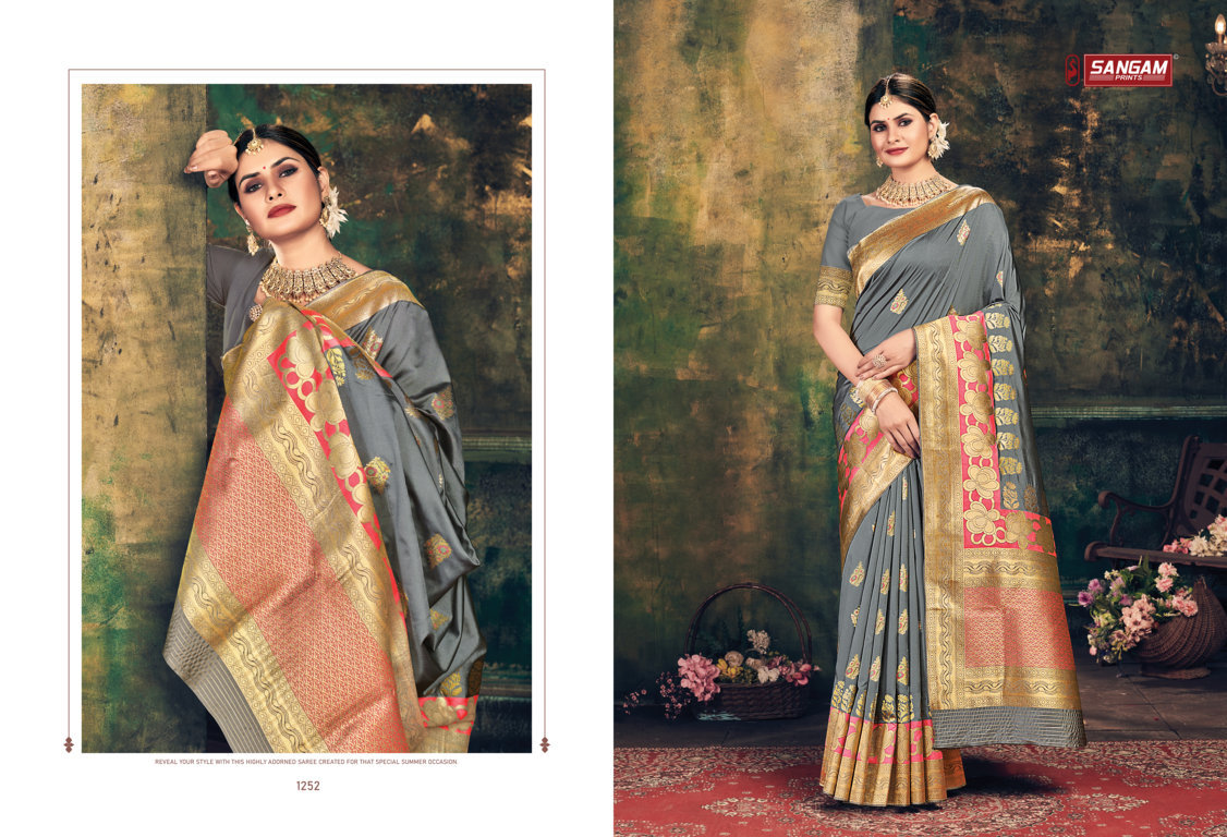 sangam print keshvi silk  silk attractive sraee catalog