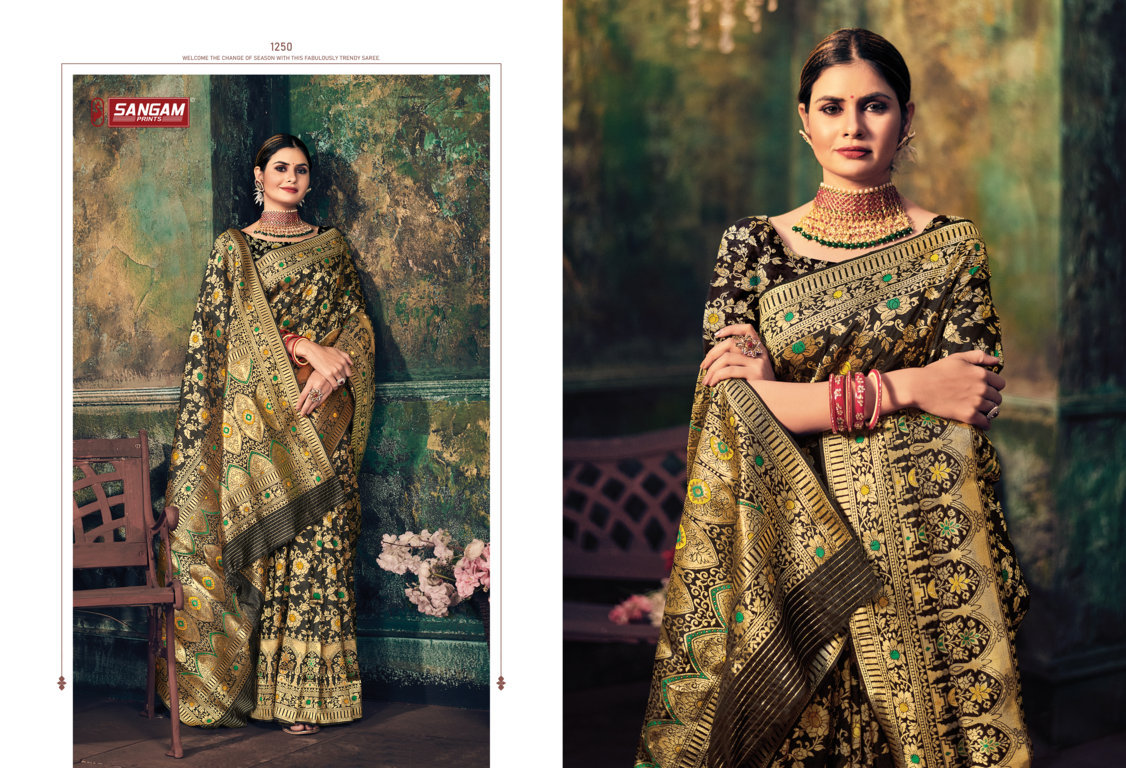 sangam print keshvi silk  silk attractive sraee catalog