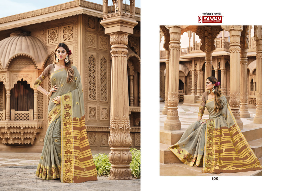 sangam print madhvi cotton astonishing saree catalog