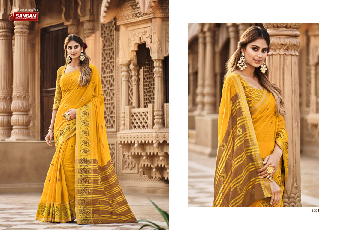 sangam print madhvi cotton astonishing saree catalog