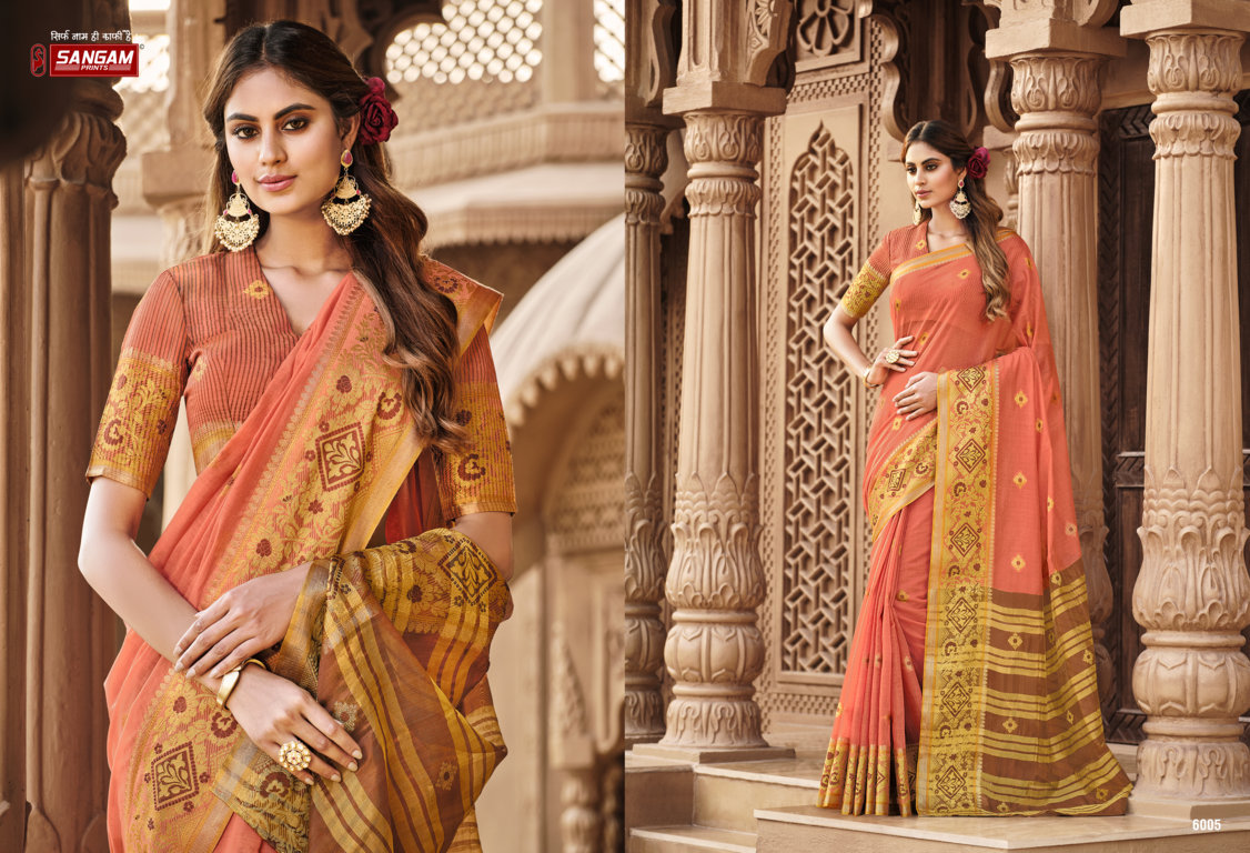 sangam print madhvi cotton astonishing saree catalog