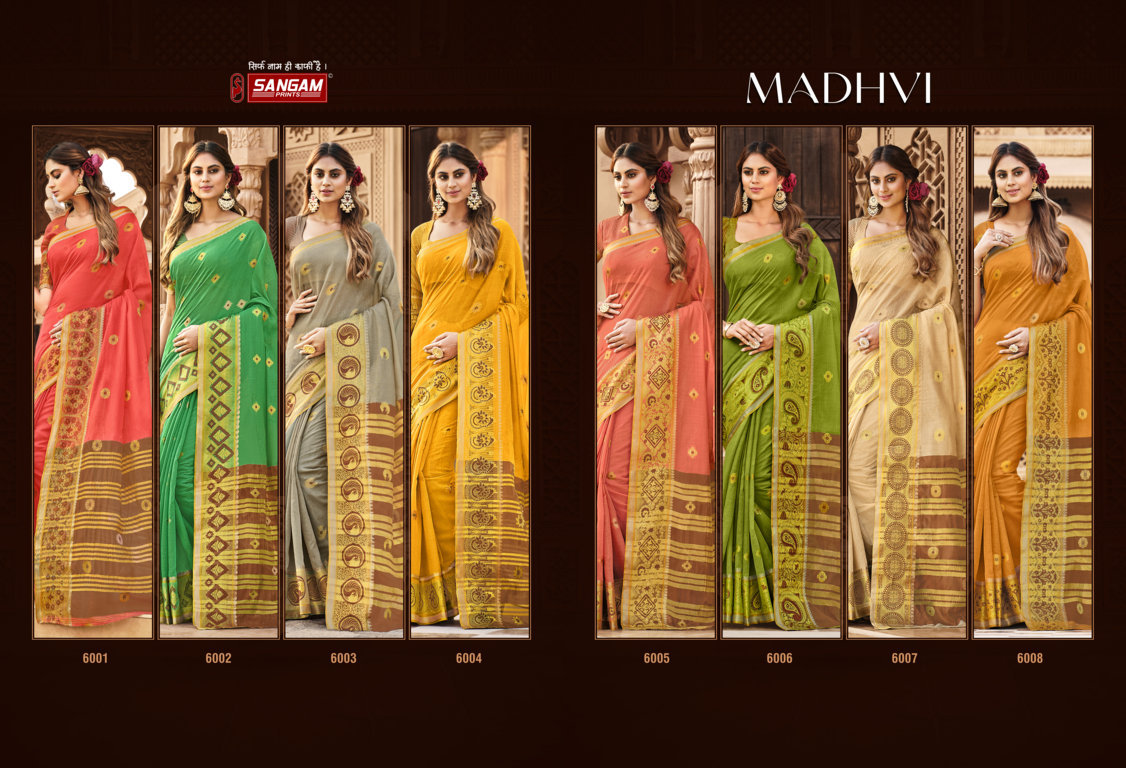 sangam print madhvi cotton astonishing saree catalog