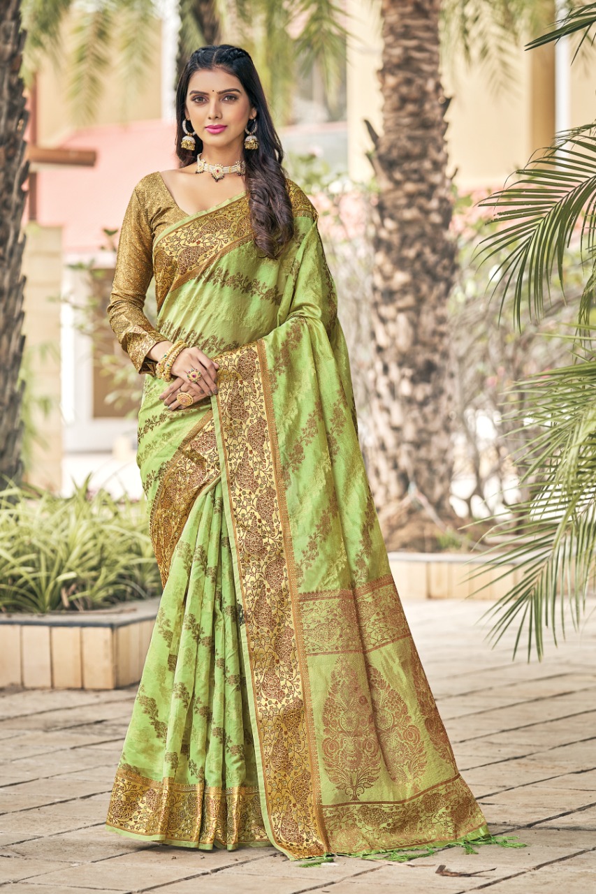 sangam print shailja organza decent look saree catalog