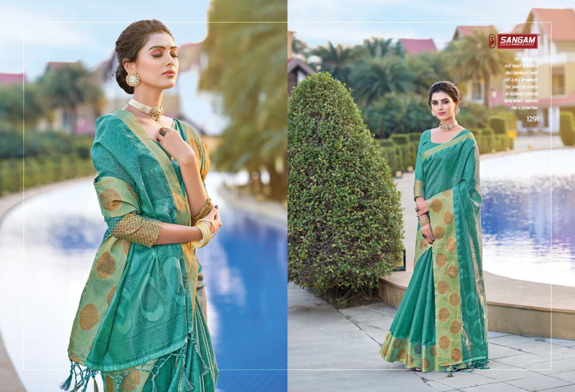 sangam print shreeya organza graceful look saree catalog