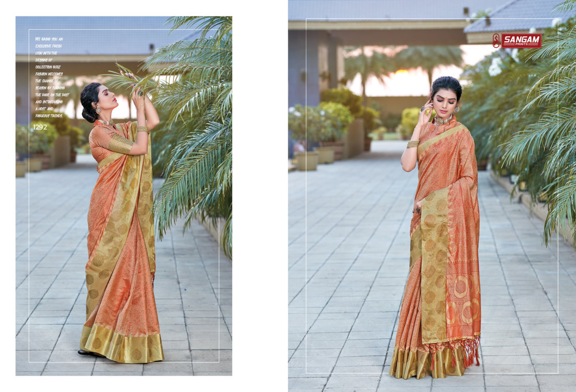 sangam print shreeya organza graceful look saree catalog