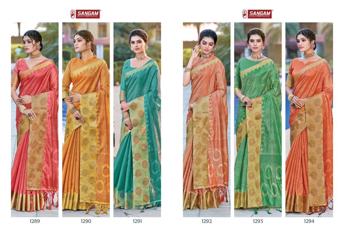 sangam print shreeya organza graceful look saree catalog