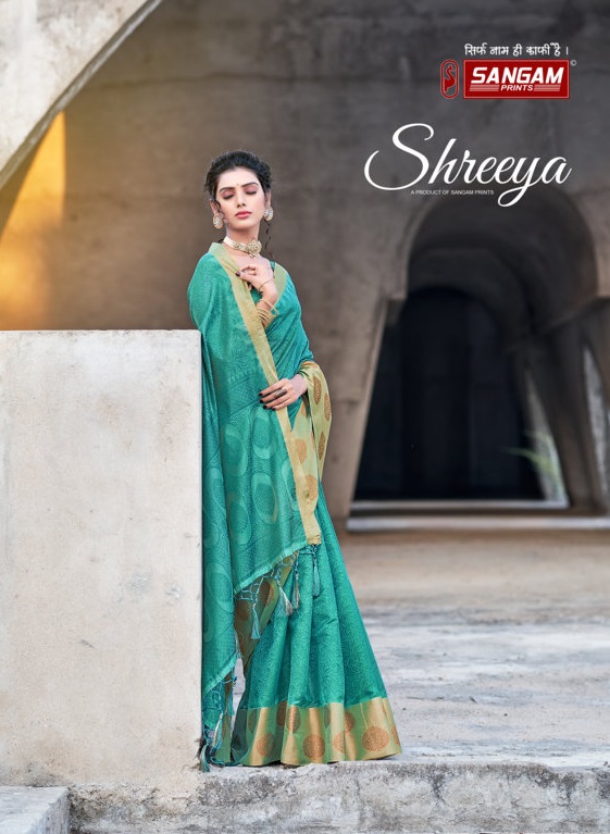 sangam print shreeya organza graceful look saree catalog