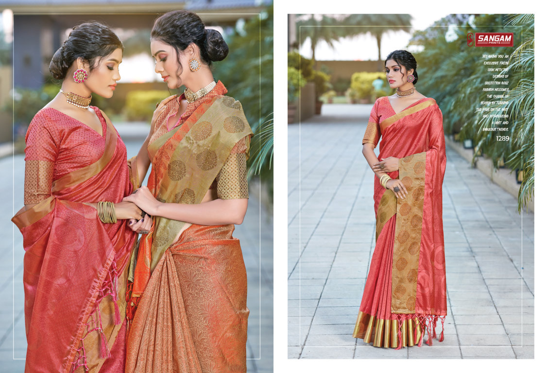 sangam print shreeya organza graceful look saree catalog