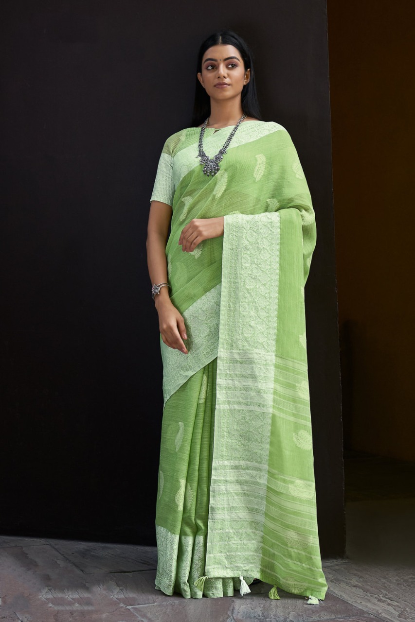 sangam prints padma linen attrective colours saree catalog