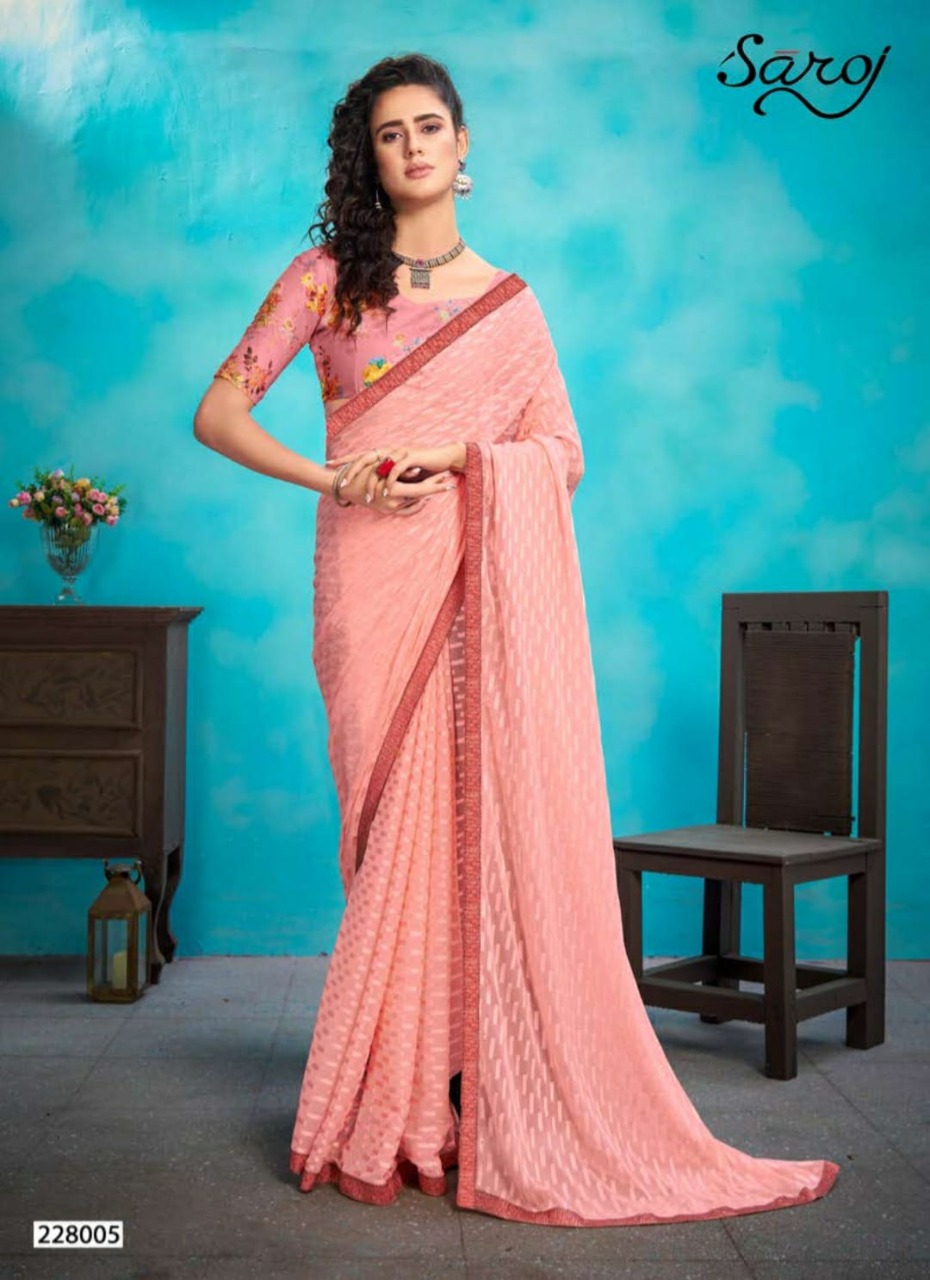 saroj saree anjali weightless georgette exclusive print saree catalog