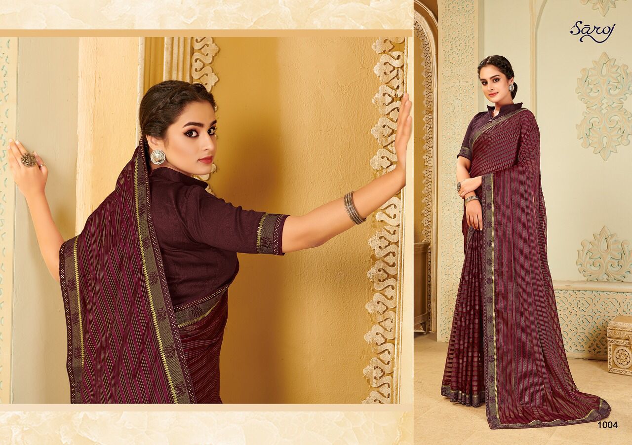 saroj saree Bell Bottom Weightless gorgeous look saree catalog