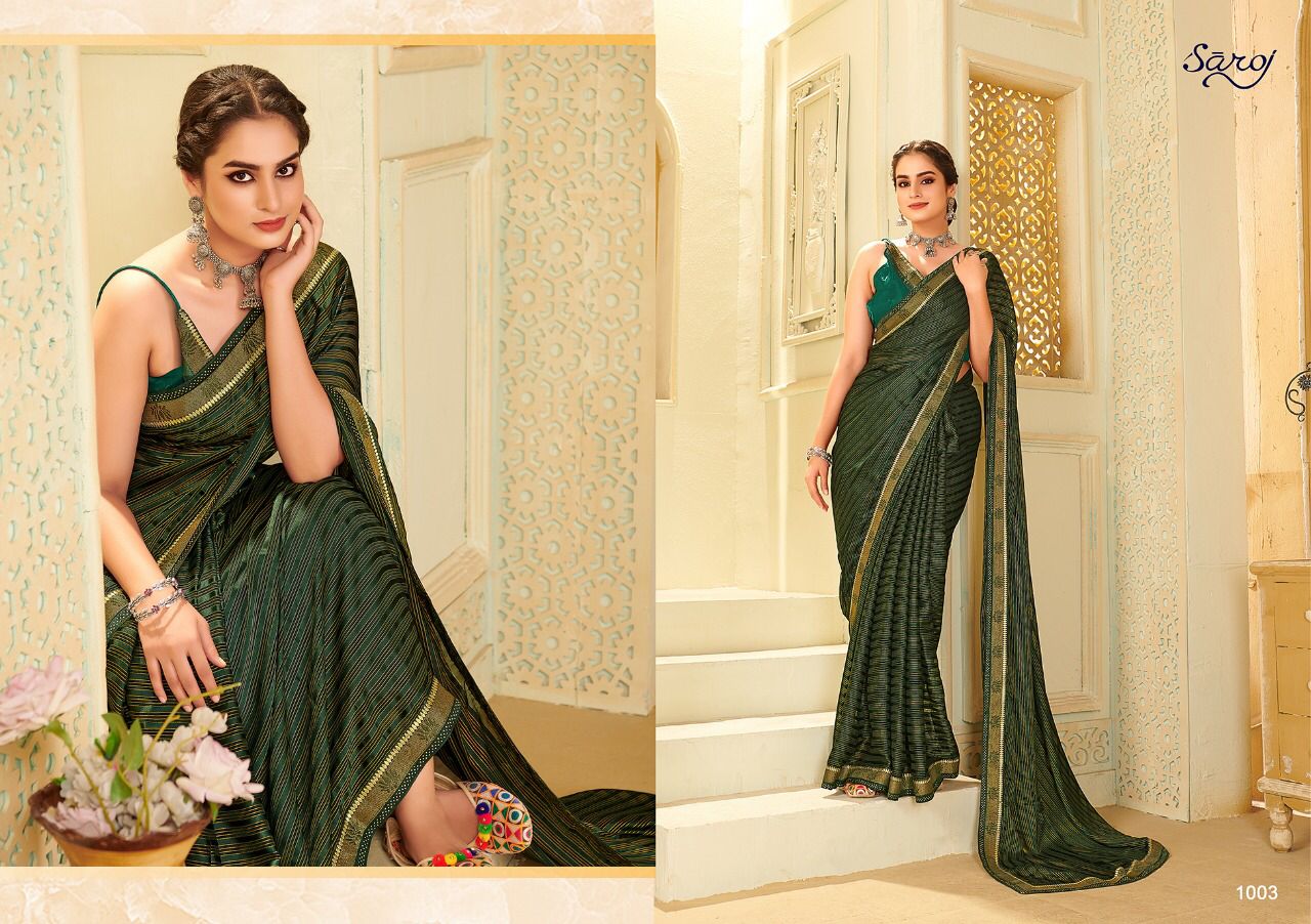 saroj saree Bell Bottom Weightless gorgeous look saree catalog