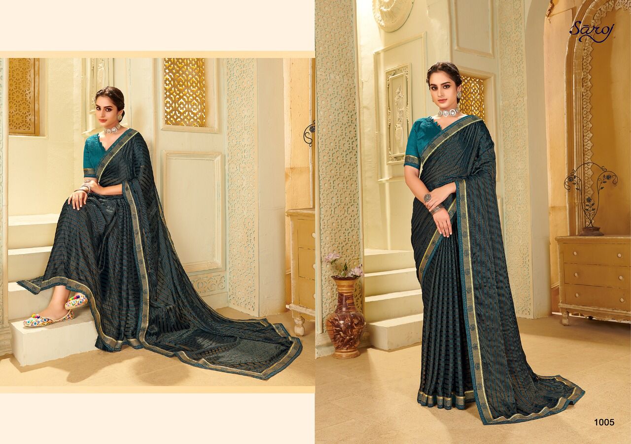 saroj saree Bell Bottom Weightless gorgeous look saree catalog