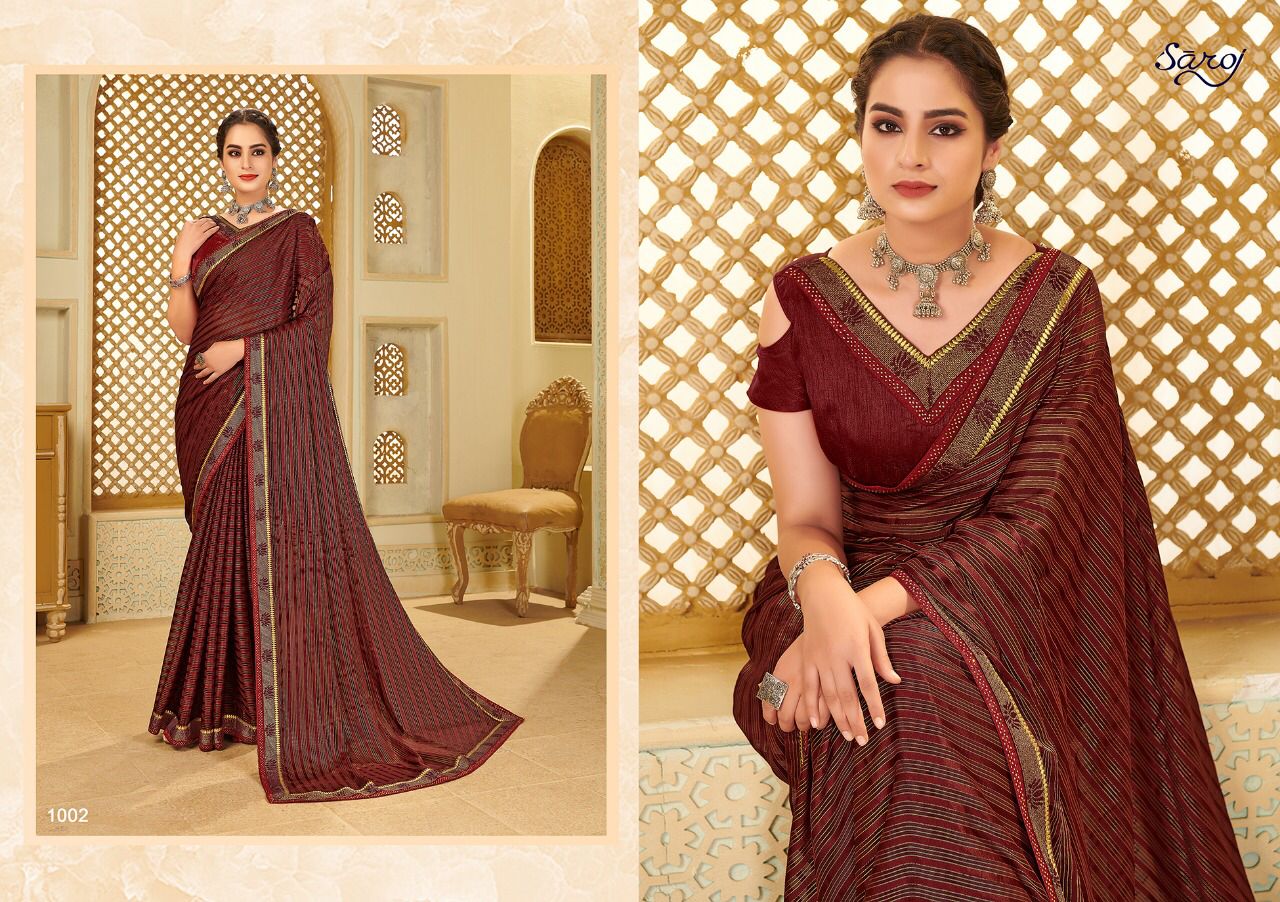 saroj saree Bell Bottom Weightless gorgeous look saree catalog