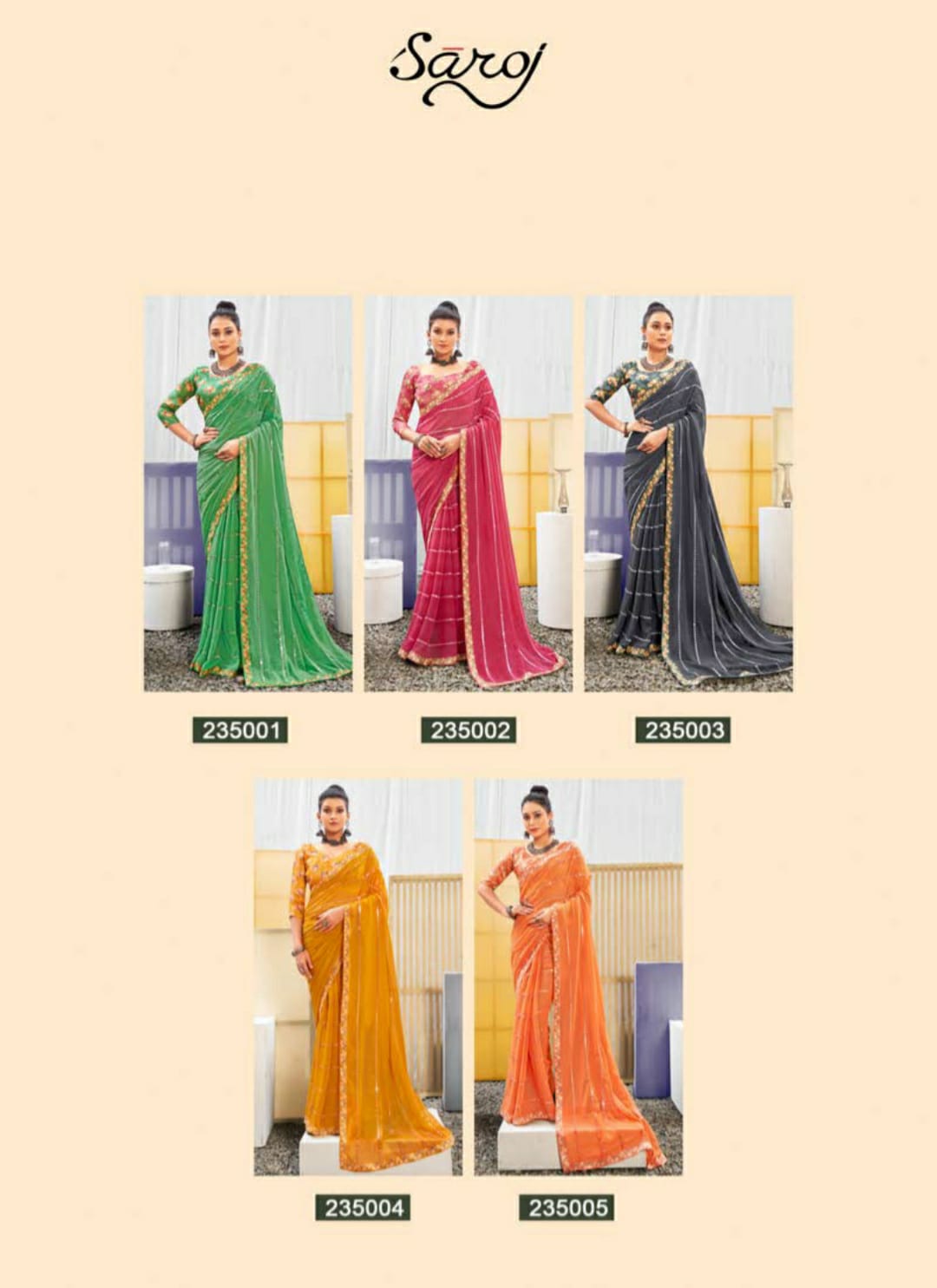 saroj saree gulika georgette exclusive print saree catalog