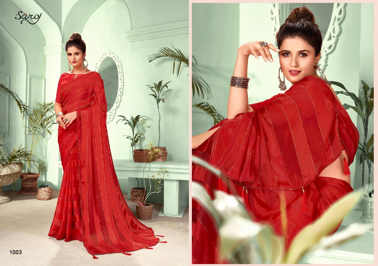 saroj saree jackpot georgette attractive print saree catalog