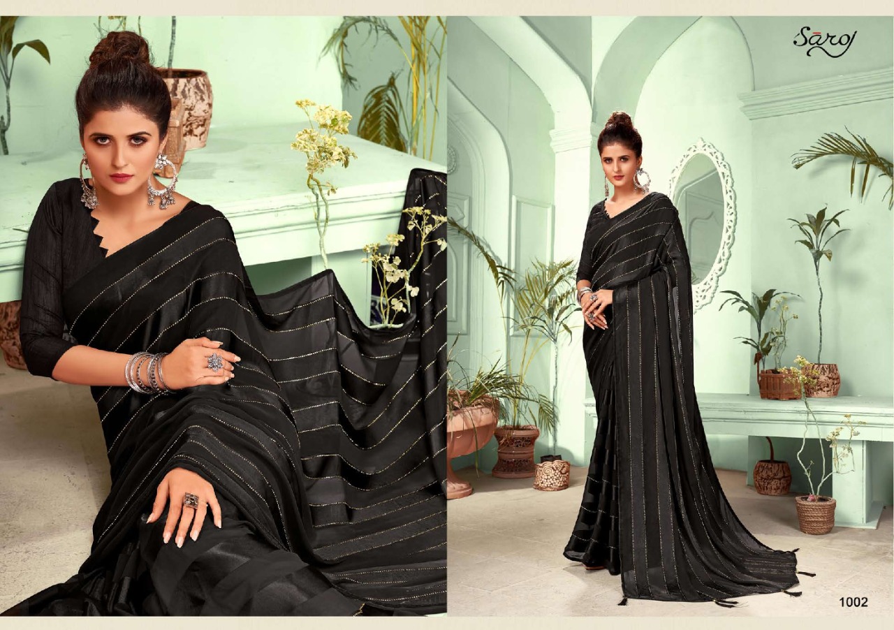 saroj saree jackpot georgette attractive print saree catalog