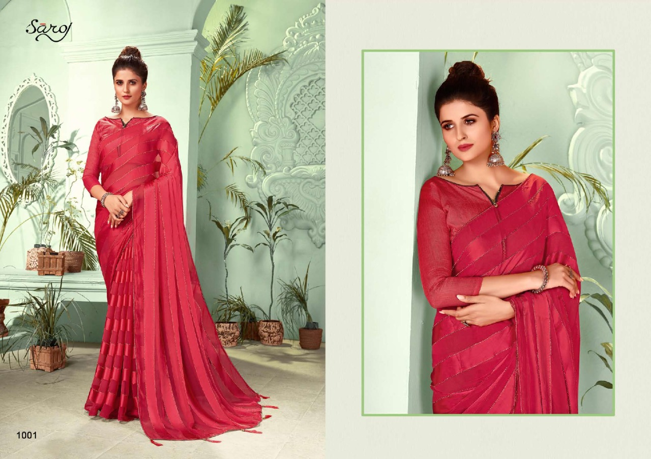 saroj saree jackpot georgette attractive print saree catalog