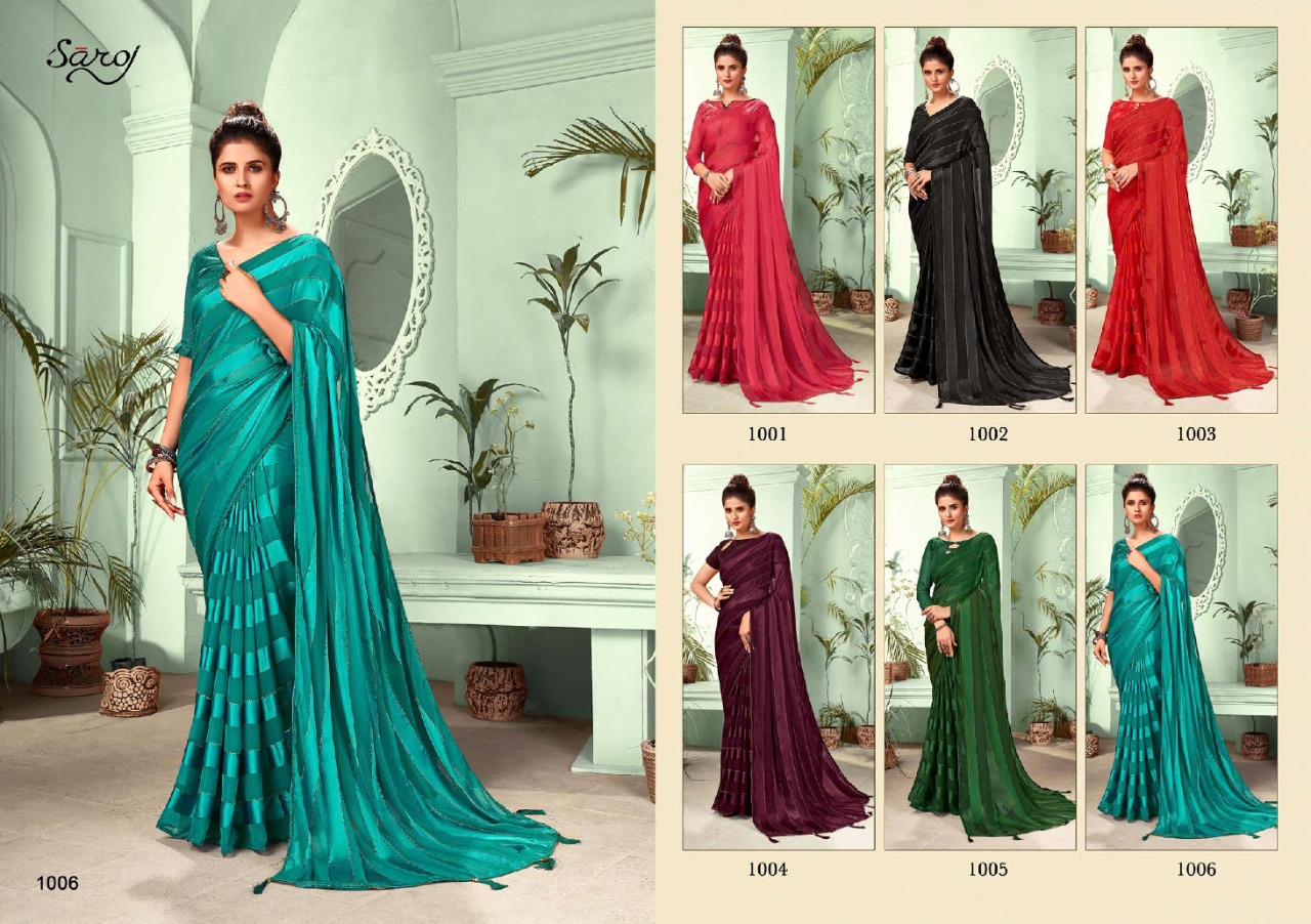 saroj saree jackpot georgette attractive print saree catalog