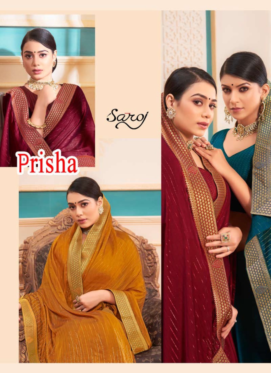 saroj saree prisha georgette decent look saree catalog