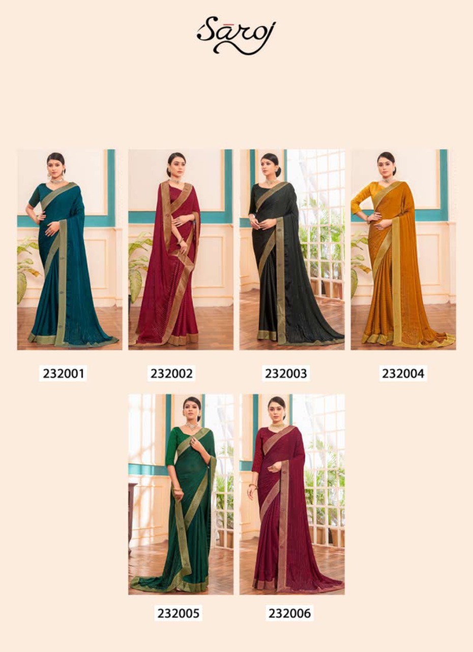 saroj saree prisha georgette decent look saree catalog