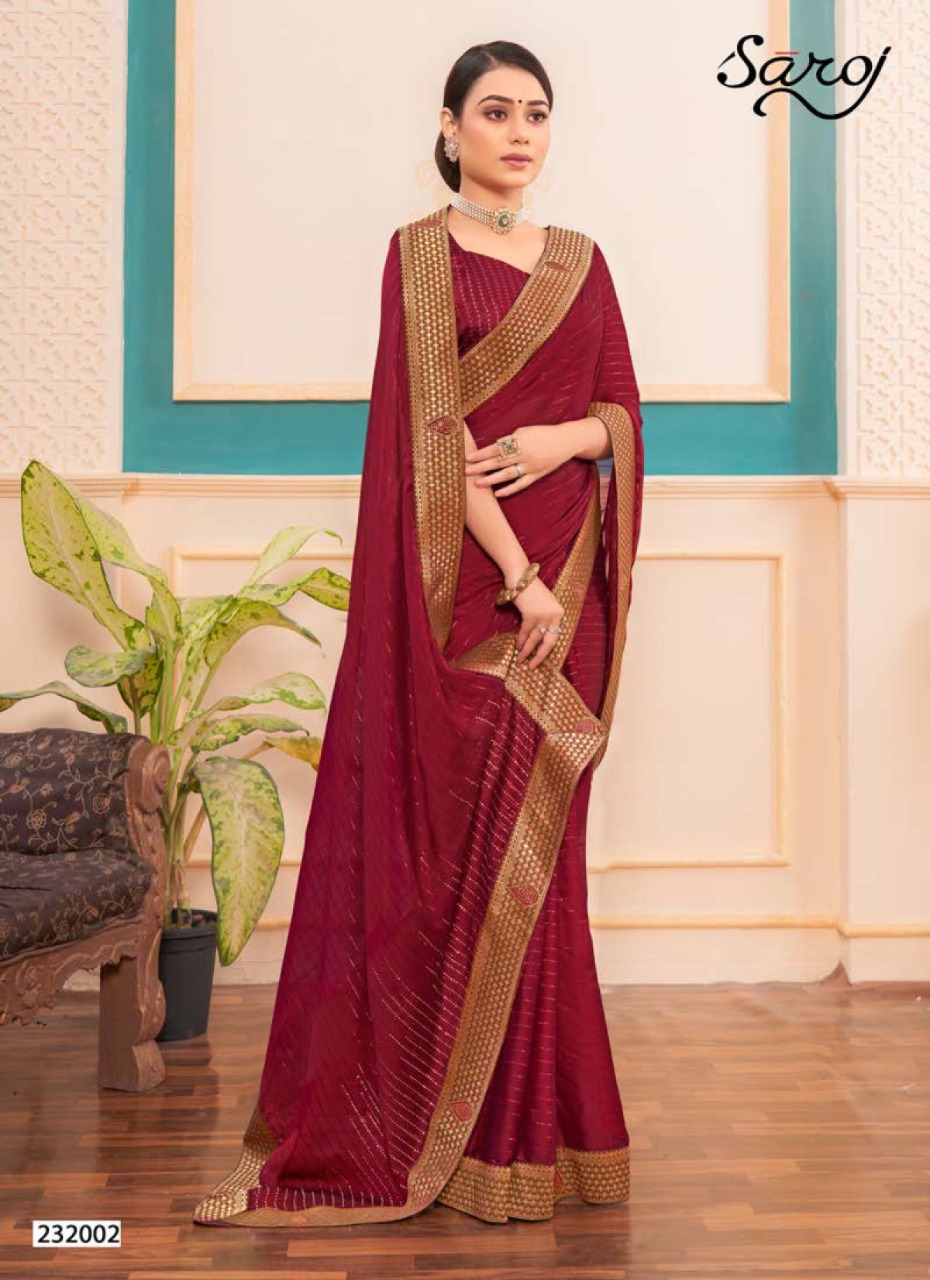 saroj saree prisha georgette decent look saree catalog