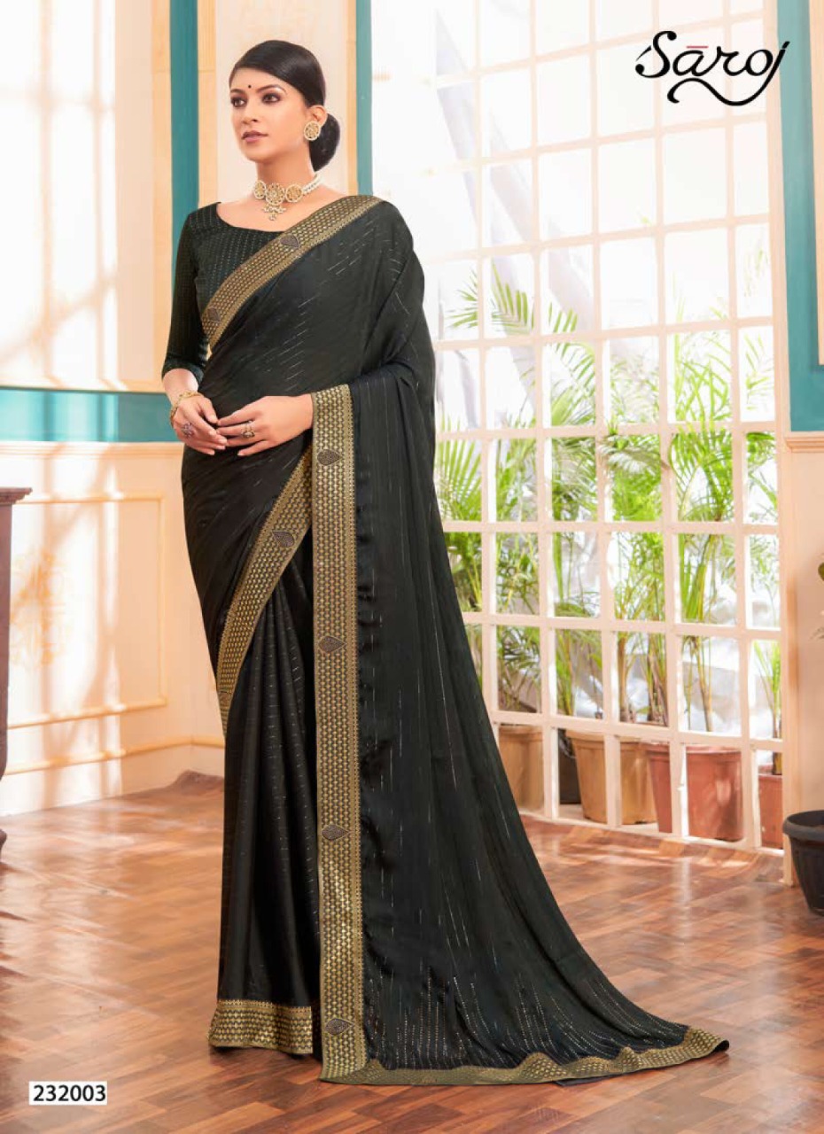 saroj saree prisha georgette decent look saree catalog