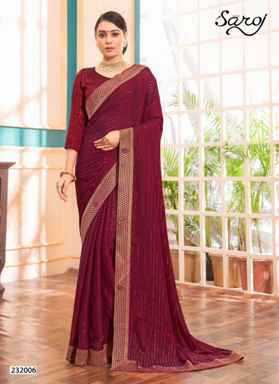 saroj saree prisha georgette decent look saree catalog