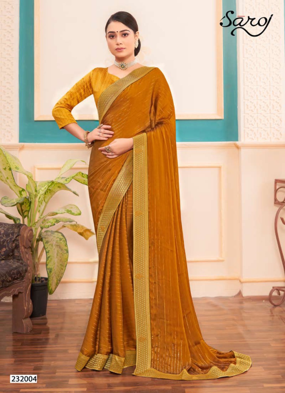 saroj saree prisha georgette decent look saree catalog