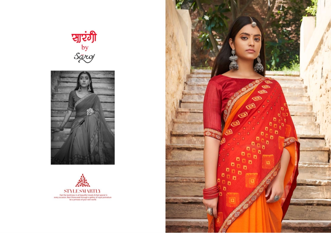 saroj saree sarangi georgette attractive saree catalog