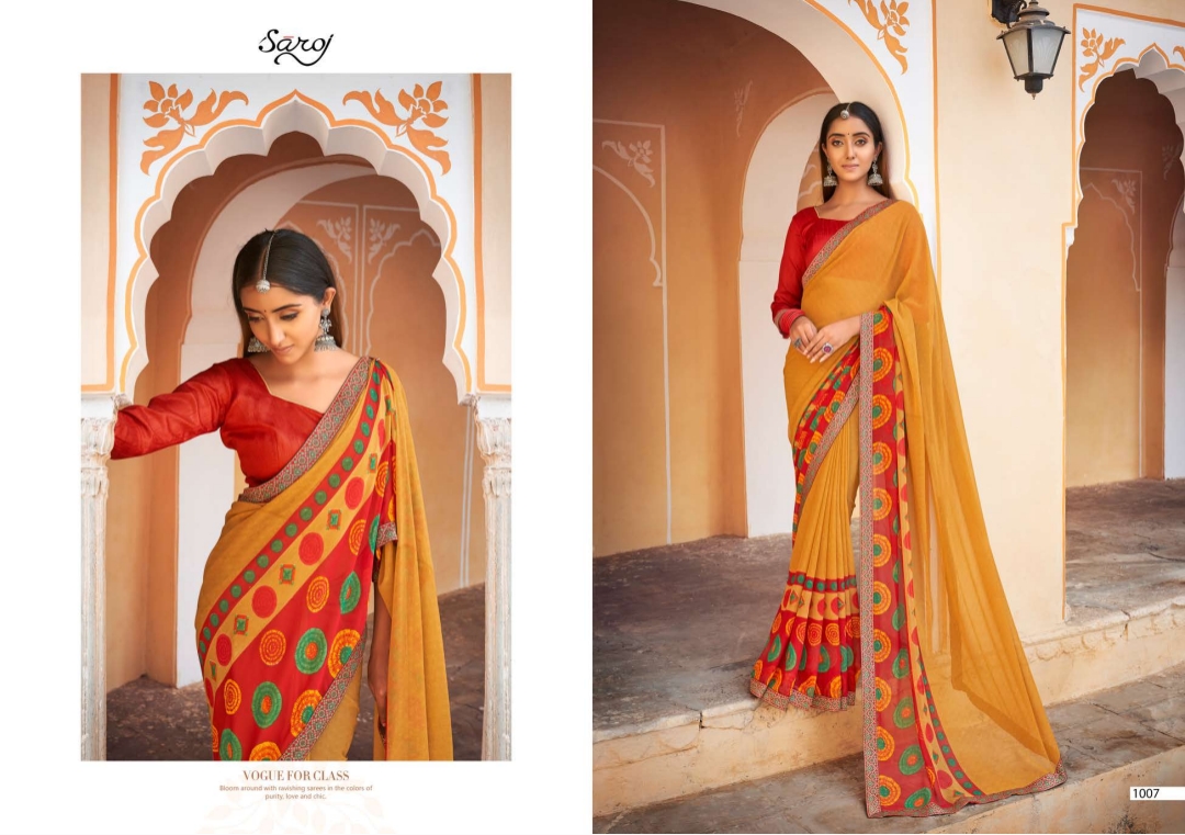 saroj saree sarangi georgette attractive saree catalog