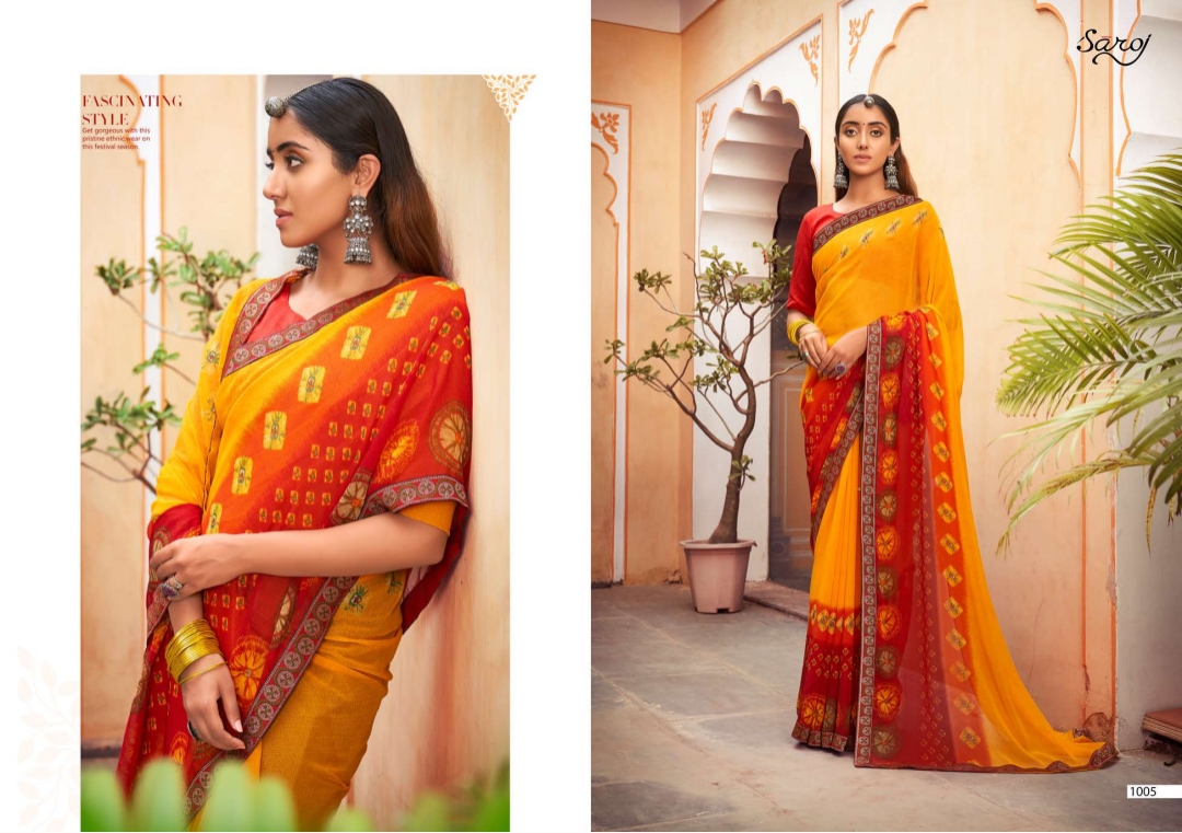 saroj saree sarangi georgette attractive saree catalog