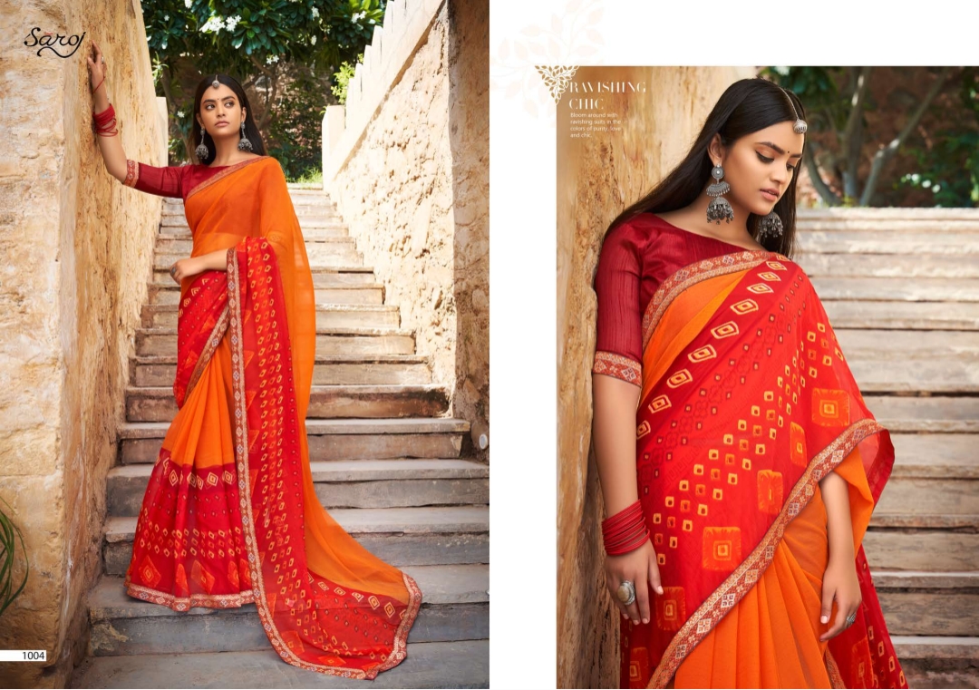 saroj saree sarangi georgette attractive saree catalog