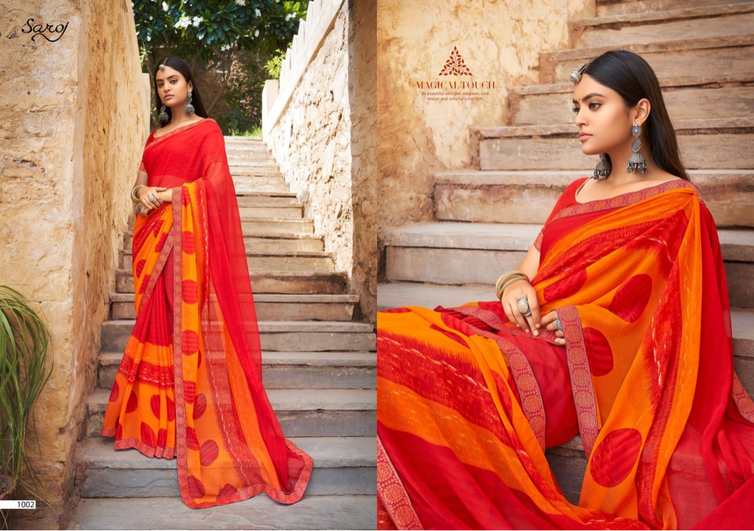 saroj saree sarangi georgette attractive saree catalog