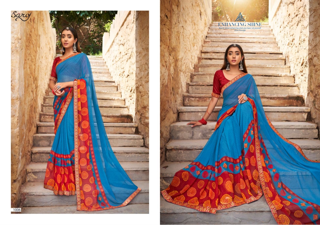 saroj saree sarangi georgette attractive saree catalog