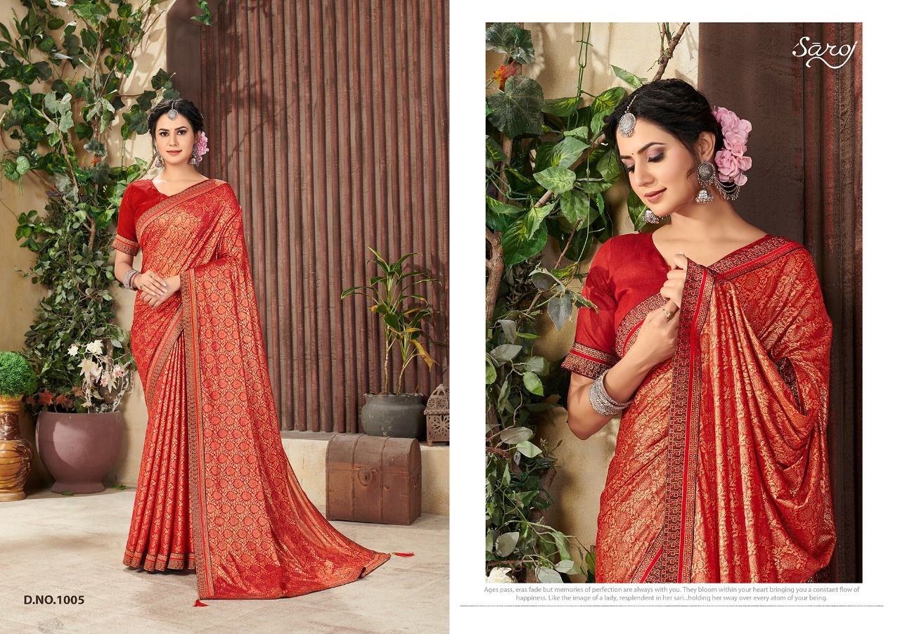 saroj saree shaista Banglori Silk gorgeous look saree catalog