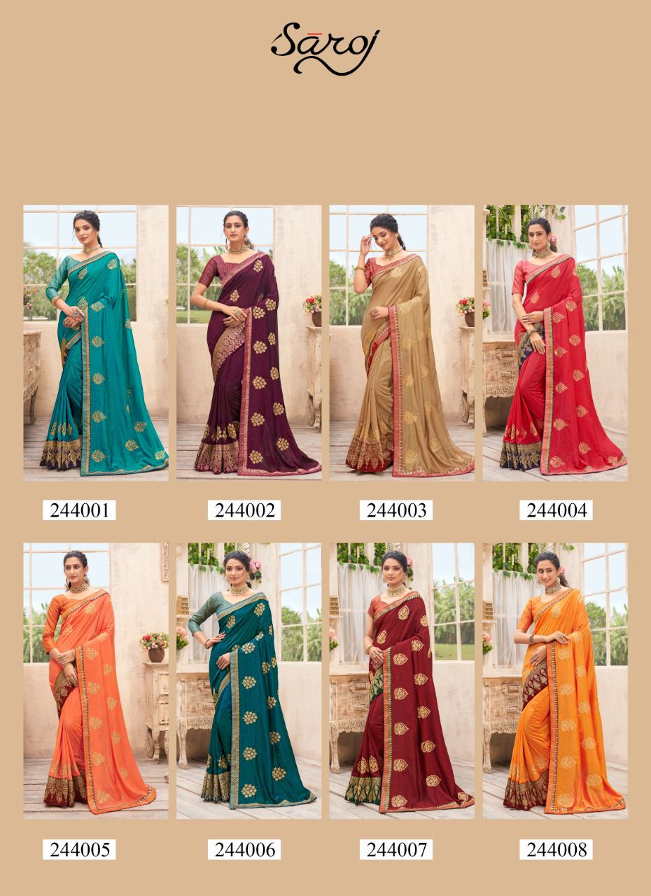 saroj saree vasundara vichitra silk classic trendy look saree catalog