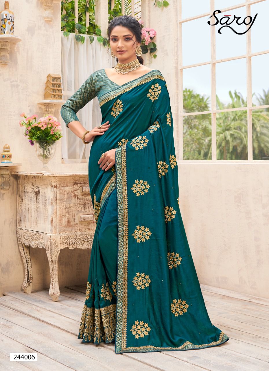 saroj saree vasundara vichitra silk classic trendy look saree catalog