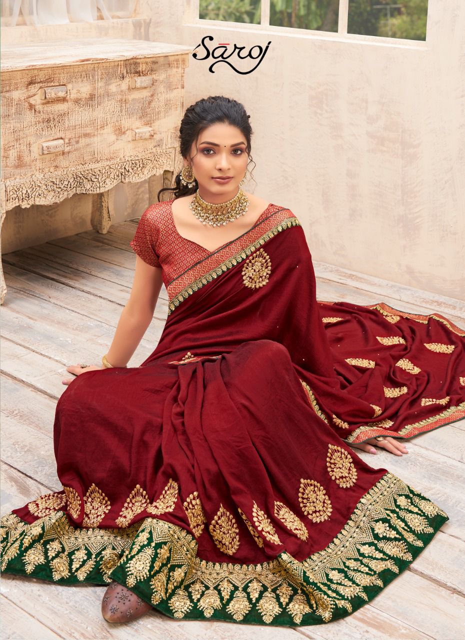 saroj saree vasundara vichitra silk classic trendy look saree catalog