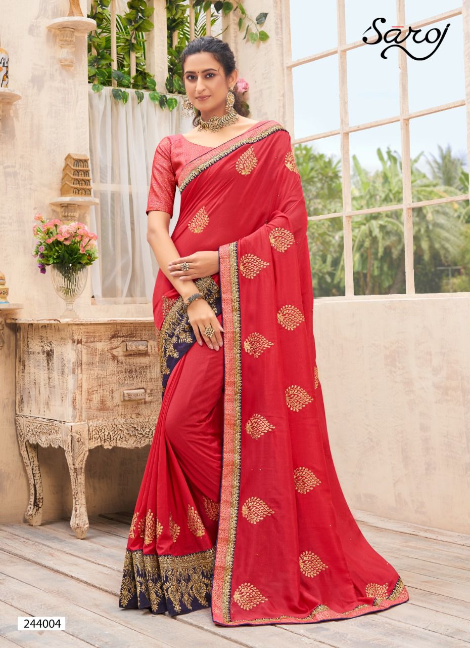 saroj saree vasundara vichitra silk classic trendy look saree catalog