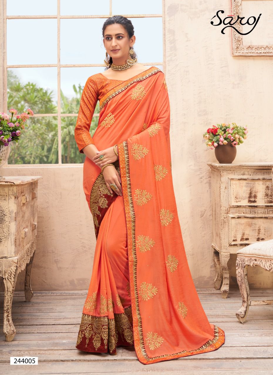 saroj saree vasundara vichitra silk classic trendy look saree catalog