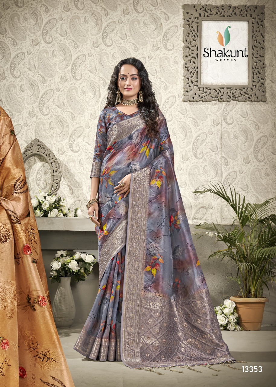 shakunt sparkles art digital silk regal look saree catalog