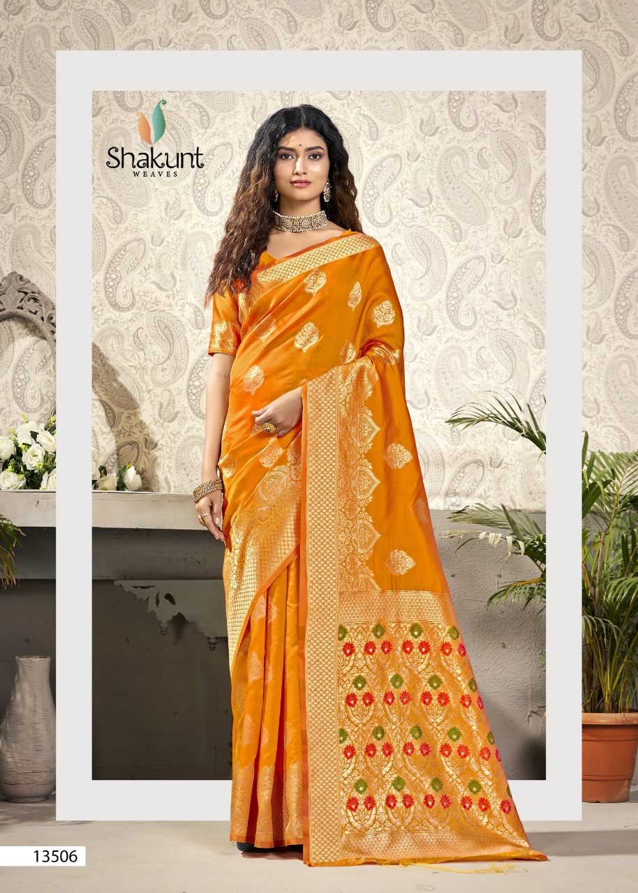 shakunt weaves bahupuspa silk gorgeous look saree catalog