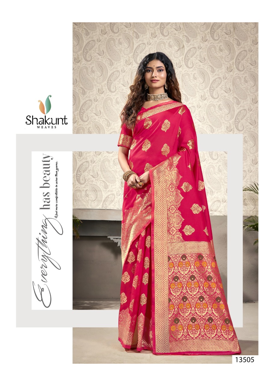 shakunt weaves bahupuspa silk gorgeous look saree catalog