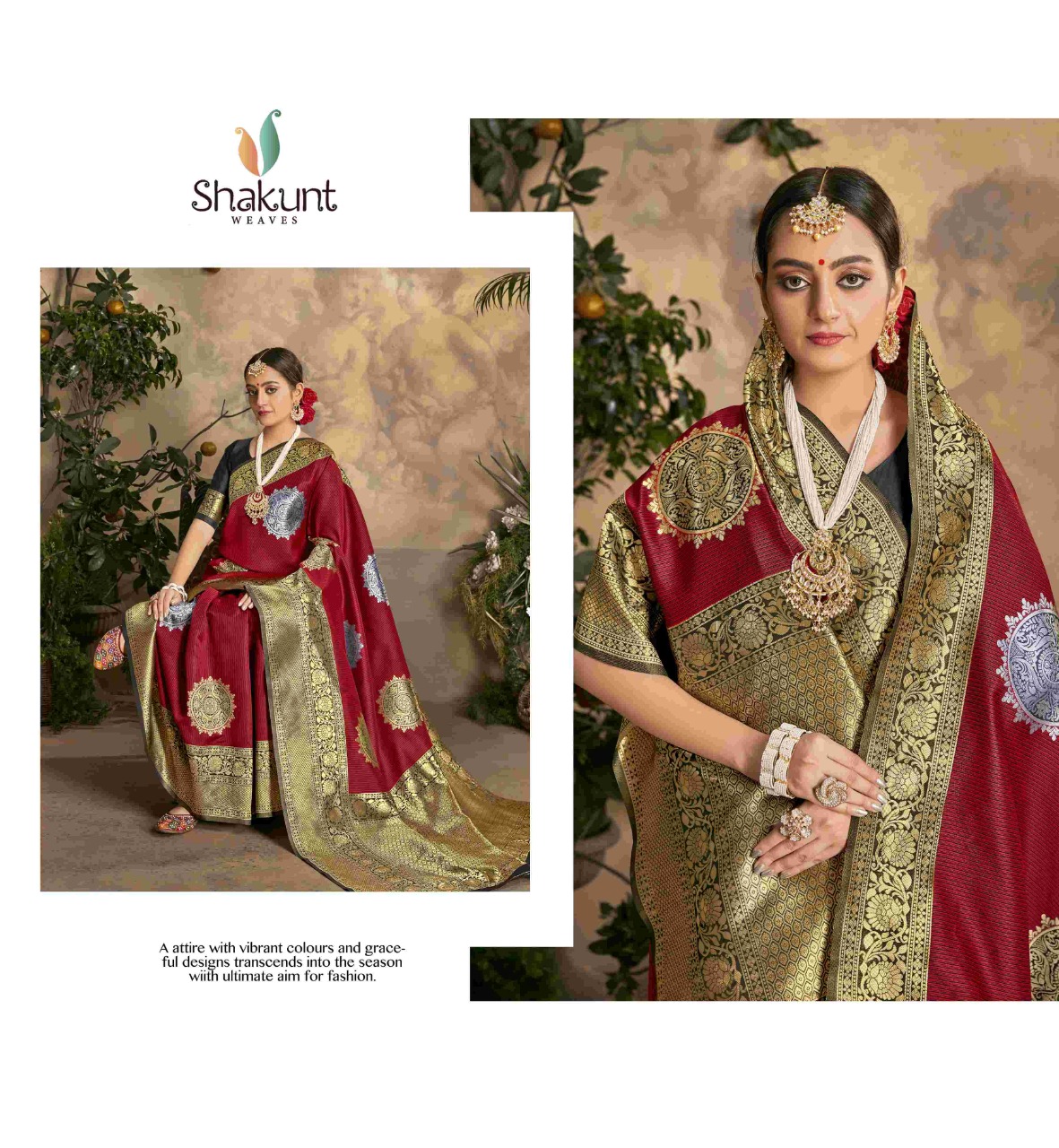 shakunt weaves gajgamini silk regal look saree catalog