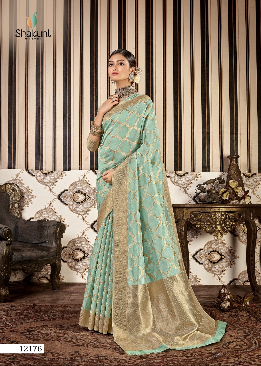 shakunt weaves rolex organza gorgeous look saree catalog