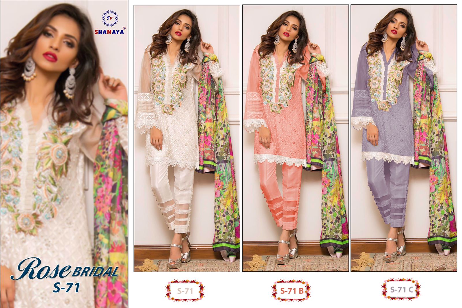 shanaya rose bridel s 71 georgette gorgeous look salear suit catalog