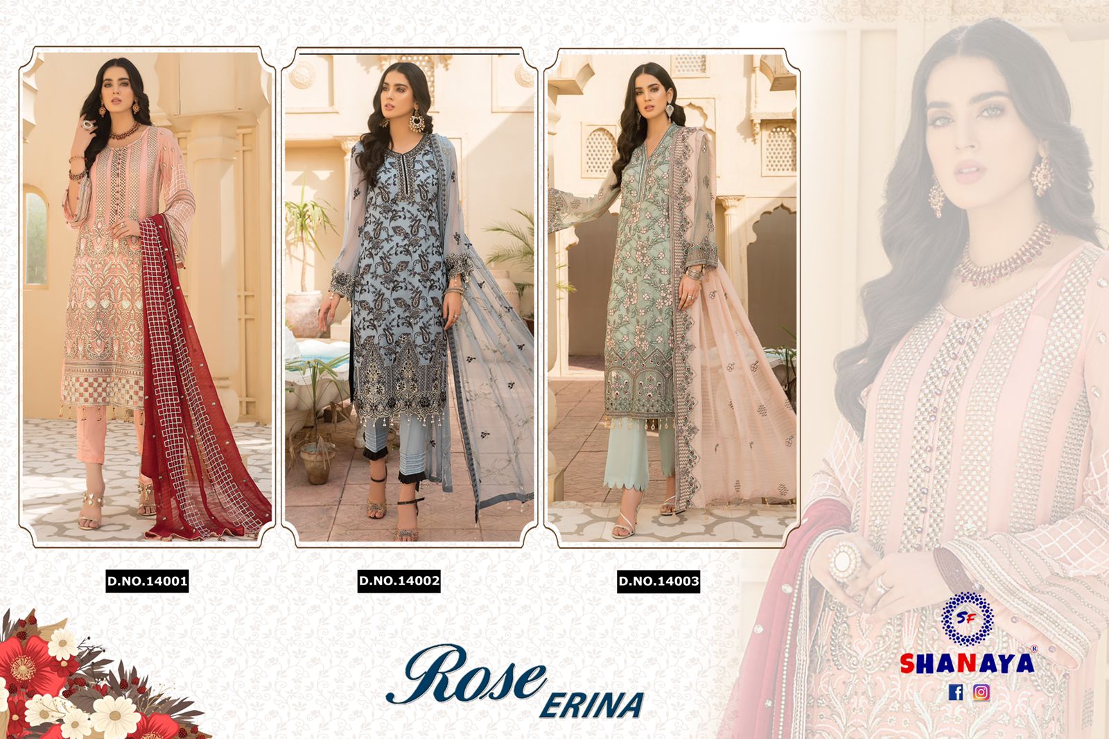 shanaya rose erina georgette gorgeous look salwar suit catalog