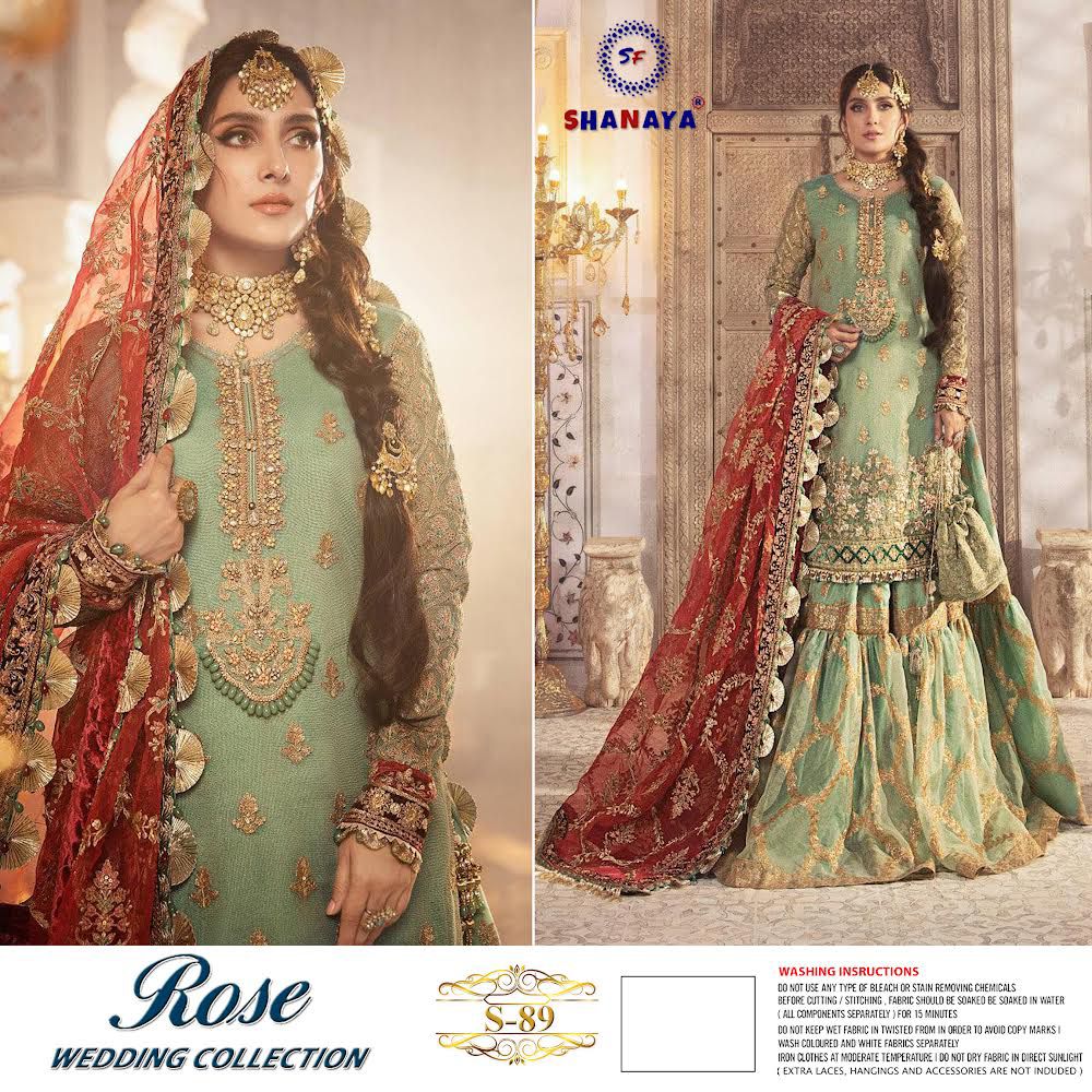 Shanaya rose s 89 wedding collction georgette catchy look salwar suit single